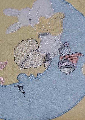 Sarı Nakışlı Bebek Uyku Seti 6 parça - Görsel 9