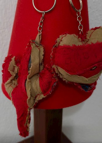 Vintage Tarz Kırmızı Tokalı Kadın Anahtarlık 2li - Görsel 7