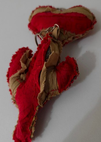 Vintage Tarz Kırmızı Tokalı Kadın Anahtarlık 2li - Görsel 5