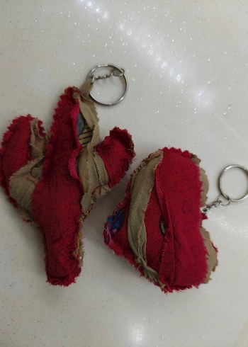 Vintage Tarz Kırmızı Tokalı Kadın Anahtarlık 2li - Görsel 8