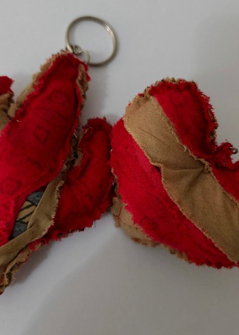 Vintage Tarz Kırmızı Tokalı Kadın Anahtarlık 2li - Görsel 4