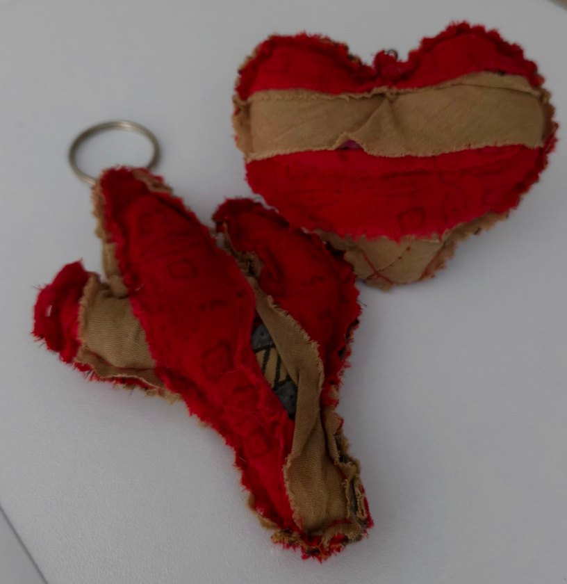 Vintage Tarz Kırmızı Tokalı Kadın Anahtarlık 2li - Görsel 3