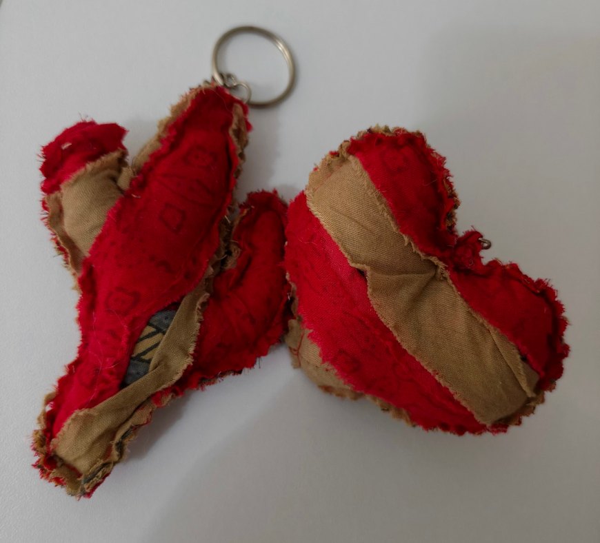 Vintage Tarz Kırmızı Tokalı Kadın Anahtarlık 2li - Görsel 4