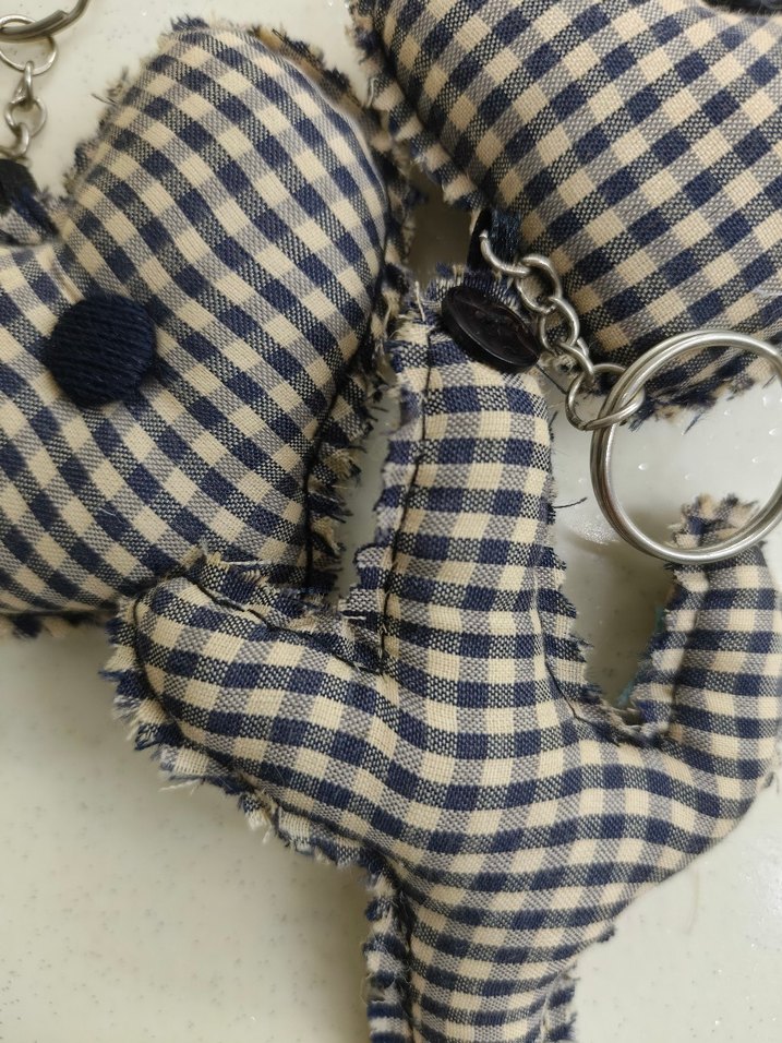 Kareli Kumaş Anahtarlık 3lü - Görsel 3