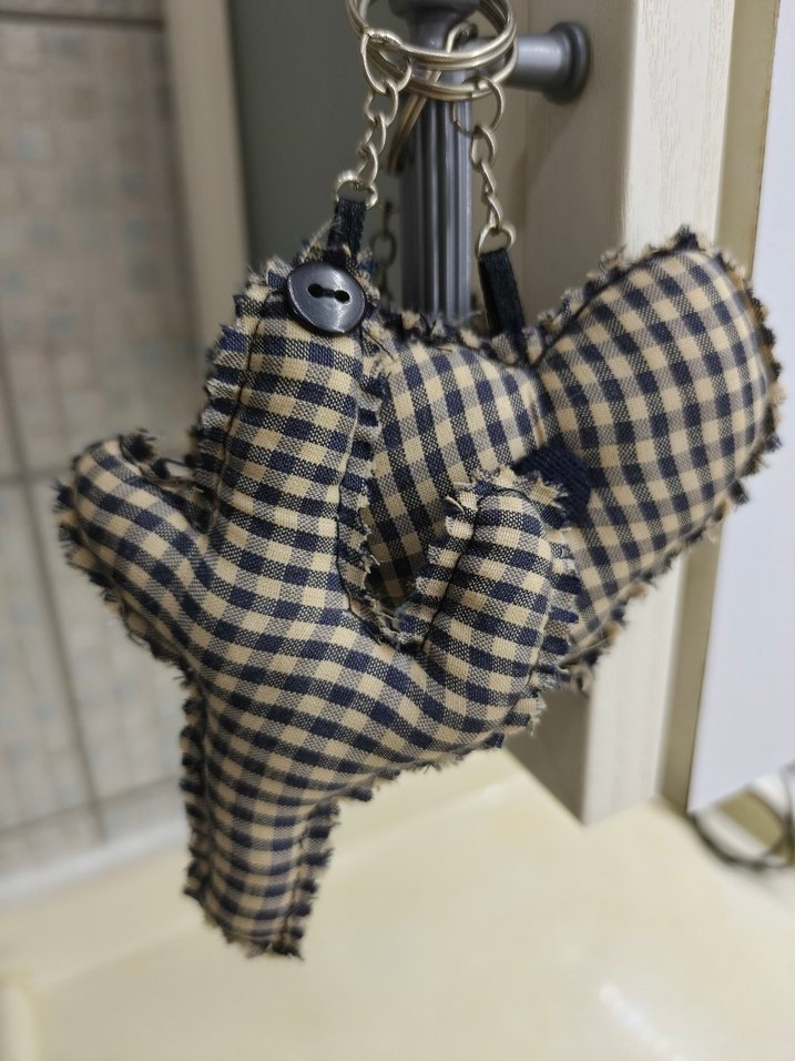 Kareli Kumaş Anahtarlık 3lü - Görsel 2