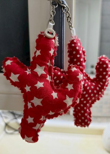 Kırmızı Bohem Kadın Anahtarlık 2'li - Görsel 2