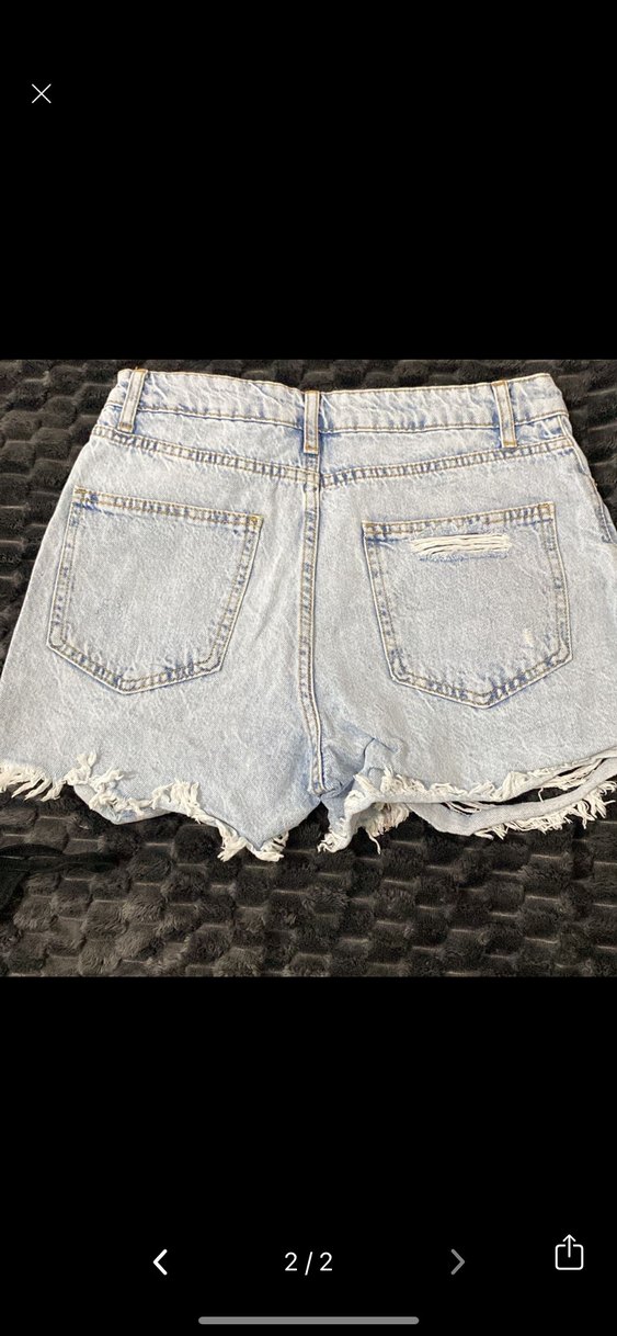 Kadı Mavi Yırtık Mini Kot Şort - Görsel 4