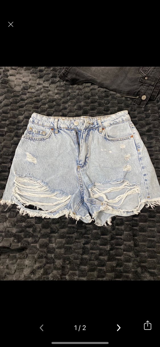 Kadı Mavi Yırtık Mini Kot Şort - Görsel 3