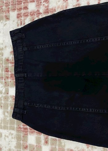 Düğmeli Siyah Denim Mini Etek - Görsel 3