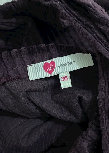 Koyu mor kadife salopet - Görsel 6