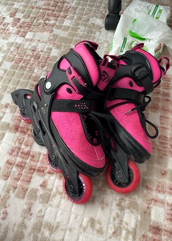 Pembe Desenli 4 tekerlekli paten - Görsel 2