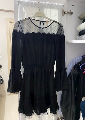 Hm siyah dantelli elbise - Görsel 4