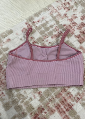 Pembe İnce Askılı Crop Top - Görsel 2