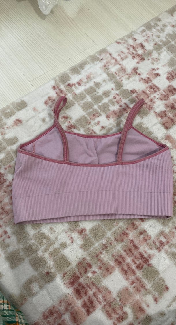 Pembe İnce Askılı Crop Top - Görsel 2