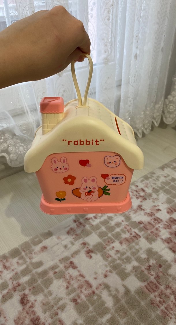 Pastel Pembe Oyuncak Ev Kumbara - Görsel 5