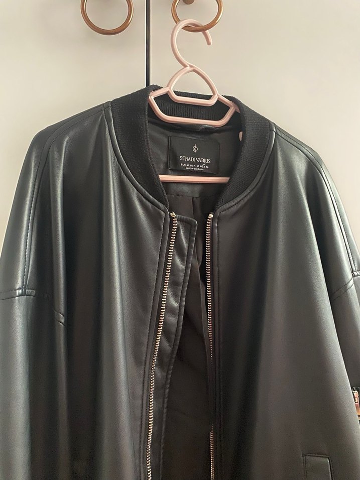 Stradivarius deri bomber ceket - Görsel 3