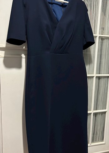 Klasik Lacivert Midi Elbise - Görsel 2