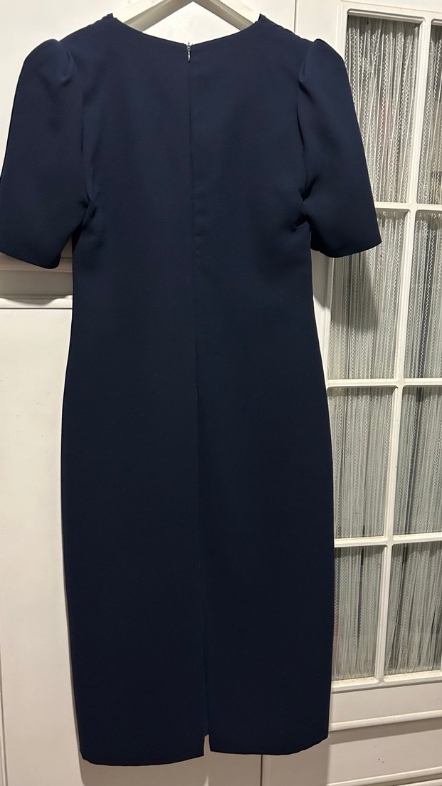 Klasik Lacivert Midi Elbise - Görsel 3