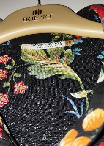 Bohem Çiçek Desenli Uzun Kollu Elbise - Görsel 4