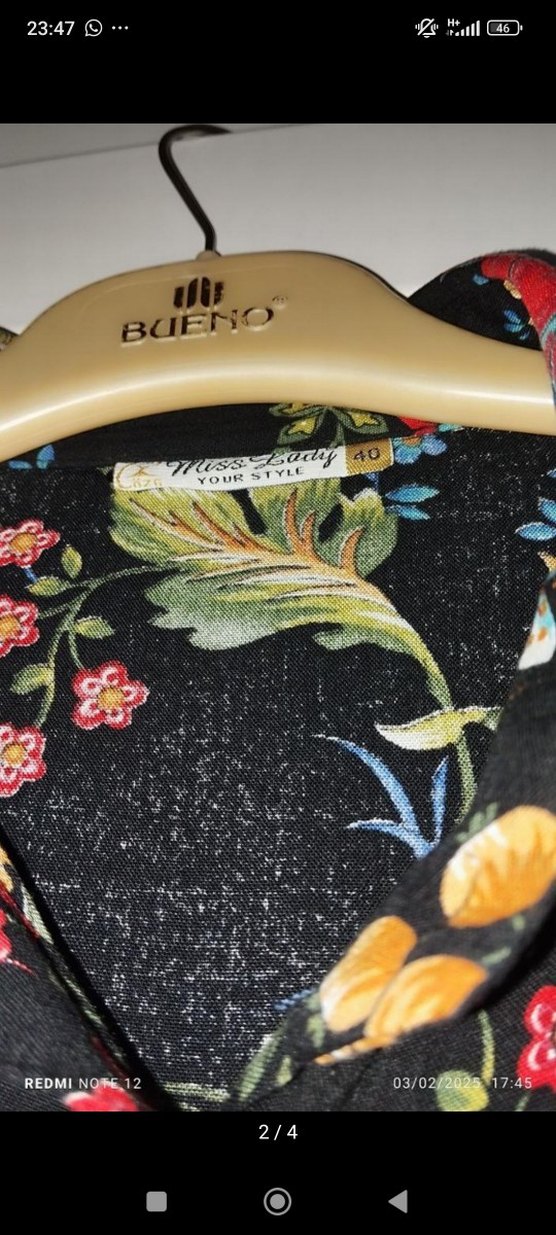 Bohem Çiçek Desenli Uzun Kollu Elbise - Görsel 4