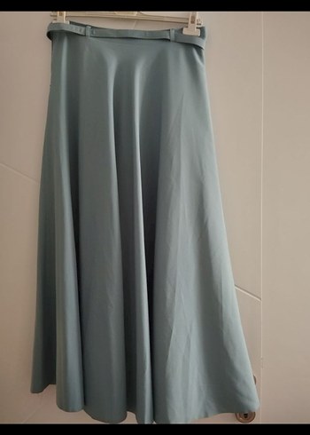 Düğmeli Mavi mevlana etek - Görsel 3