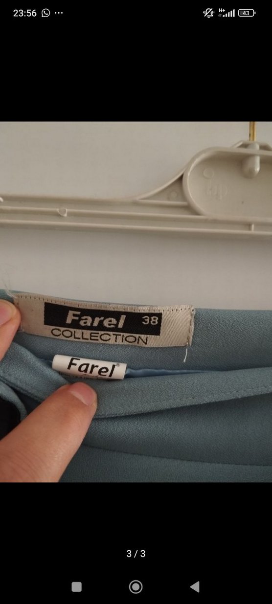 Düğmeli Mavi mevlana etek - Görsel 2