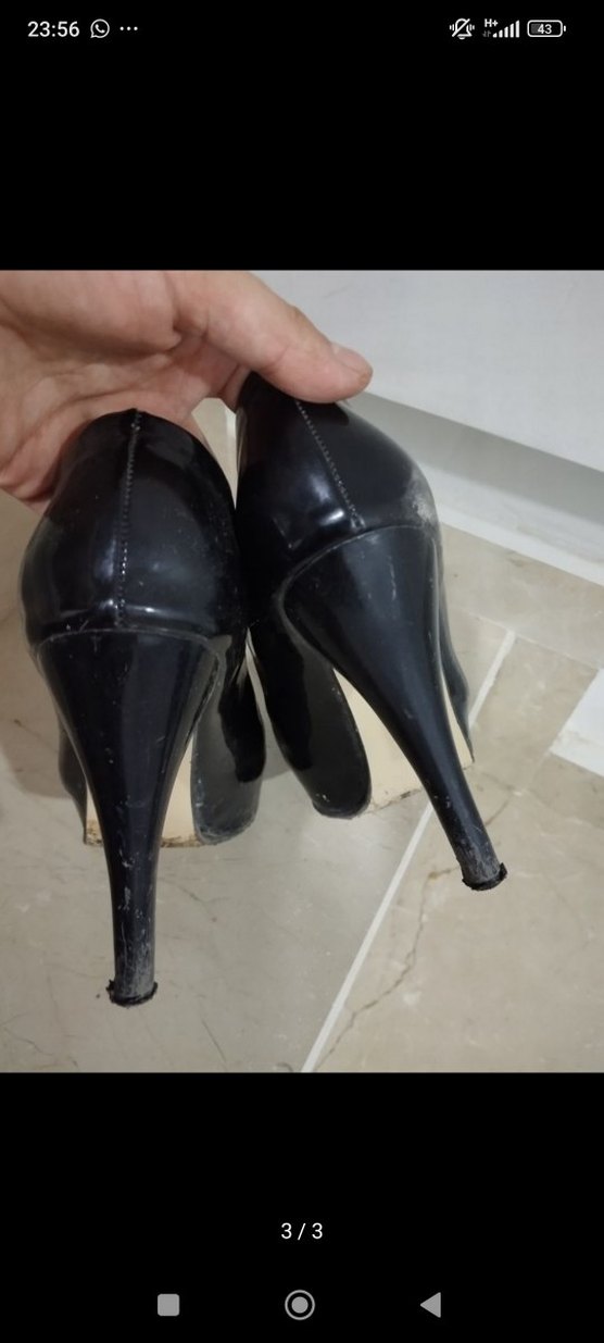 Siyah Minimalist Stiletto Topuklu Kadın Ayakkabı - Görsel 3