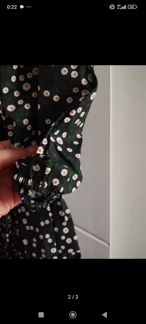 Siyah Beyaz Bağlama Desenli Uzun Elbise - Görsel 2