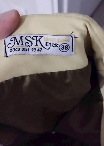 Bej Uzun Drapeli Kadın Etek - Görsel 3