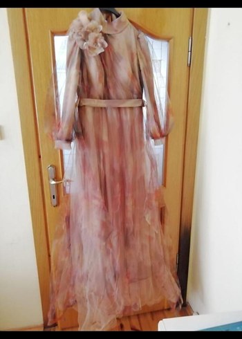 Pembe Vintage Uzun Kollu Bohem Uzun Elbise - Görsel 3