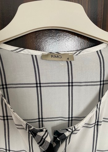 Düğmeli Gri Ekoseli Pul Detaylı Kadın Gömlek - Görsel 2