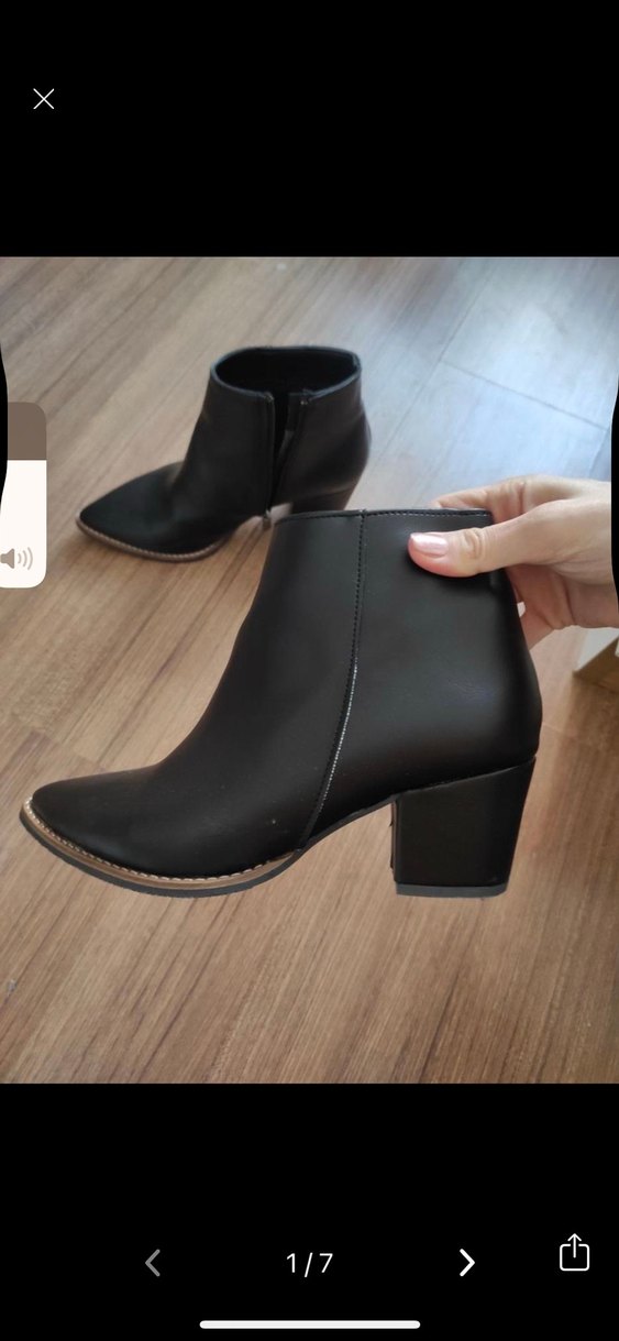 Siyah Kalın Topuklu Kadın Deri Bot - Görsel 2