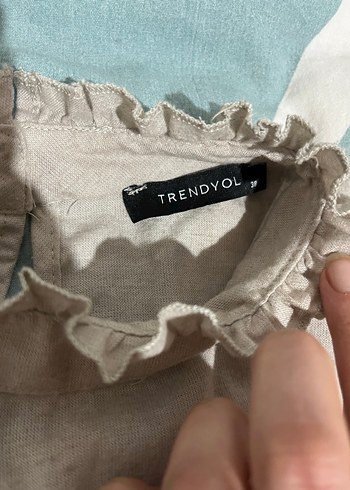 Nakışlı Keten Bluz - Görsel 3