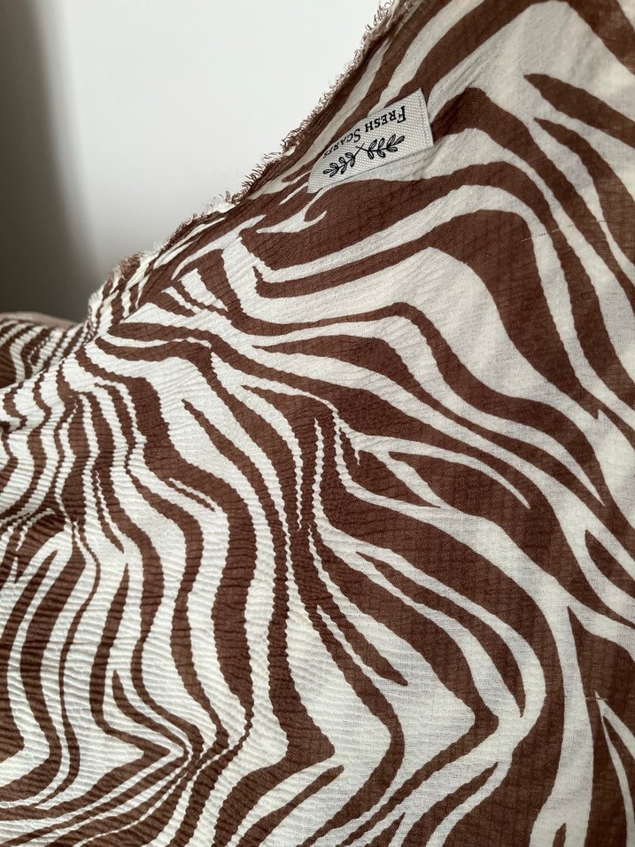 Kadın Pilili Keten Bohem şal - Görsel 4