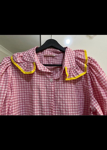 Pembe Düğmeli Kareli Uzun Kollu Gömlek hoopstore - Görsel 5