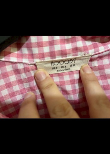 Pembe Düğmeli Kareli Uzun Kollu Gömlek hoopstore - Görsel 6