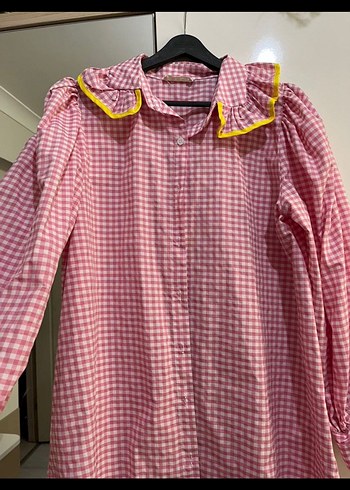Pembe Düğmeli Kareli Uzun Kollu Gömlek hoopstore - Görsel 2