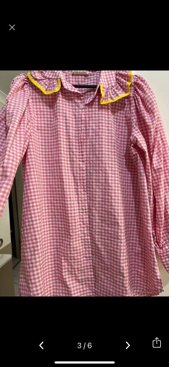 Pembe Düğmeli Kareli Uzun Kollu Gömlek hoopstore - Görsel 3