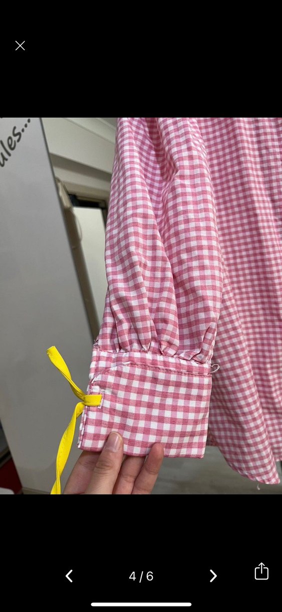 Pembe Düğmeli Kareli Uzun Kollu Gömlek hoopstore - Görsel 4