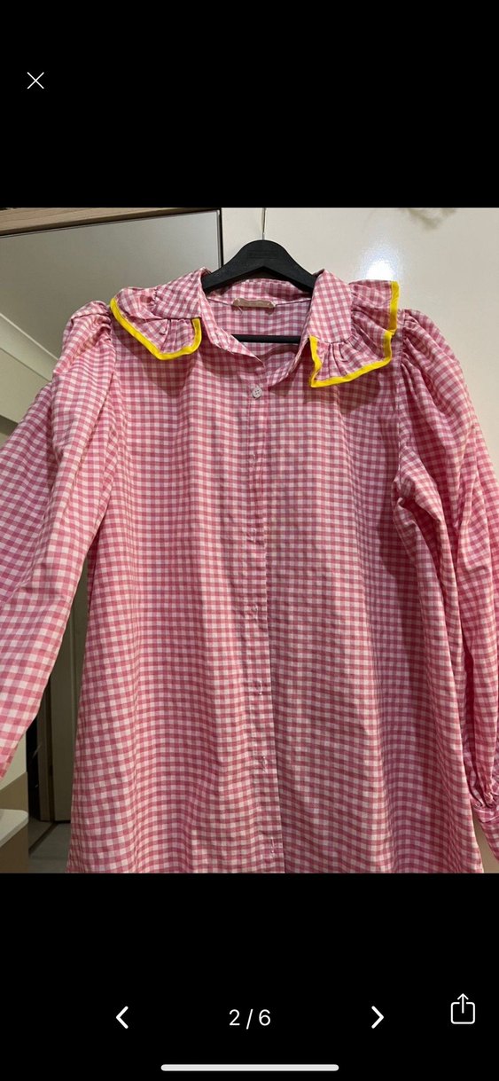 Pembe Düğmeli Kareli Uzun Kollu Gömlek hoopstore - Görsel 2