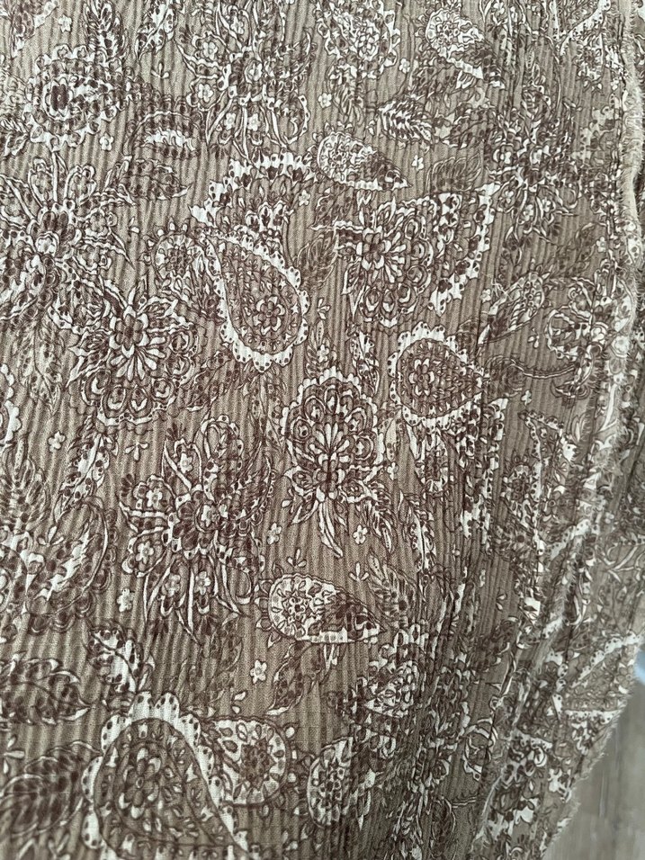 Kahverengi Pilili Kadın Keten Şal - Görsel 3