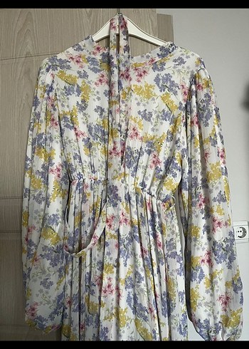 Çok Renkli Uzun Kol Elbise - Görsel 2