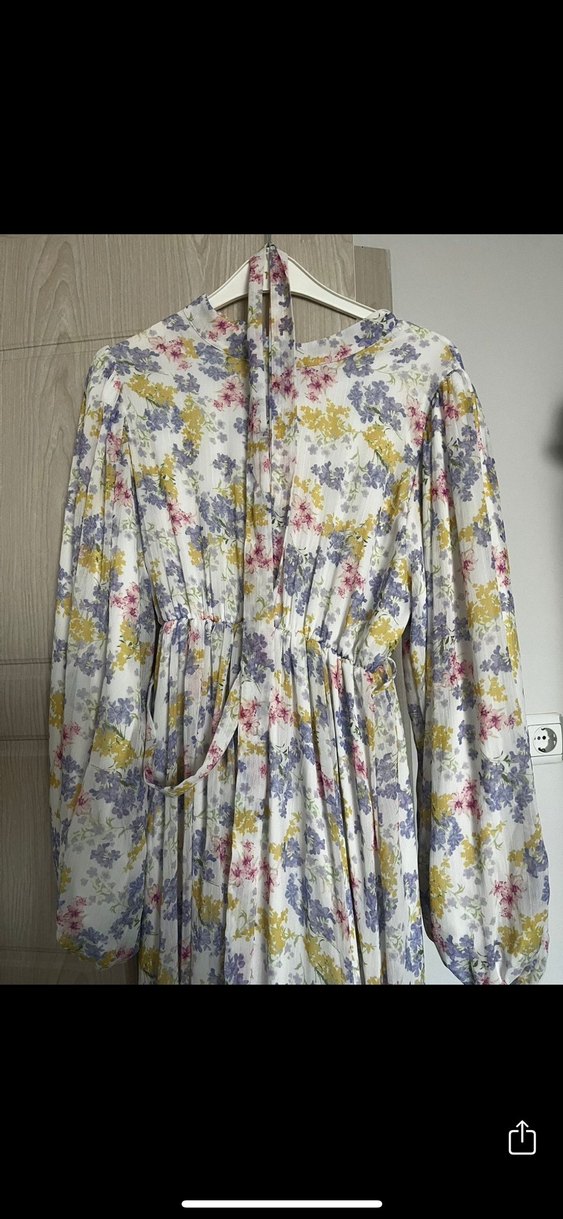 Çok Renkli Uzun Kol Elbise - Görsel 2