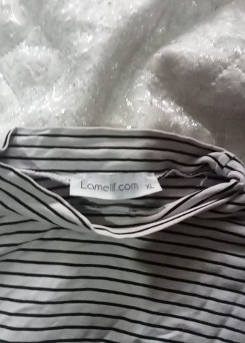 Çizgili Boğazlı Hamile Uzun Kollu Tişört - Görsel 3