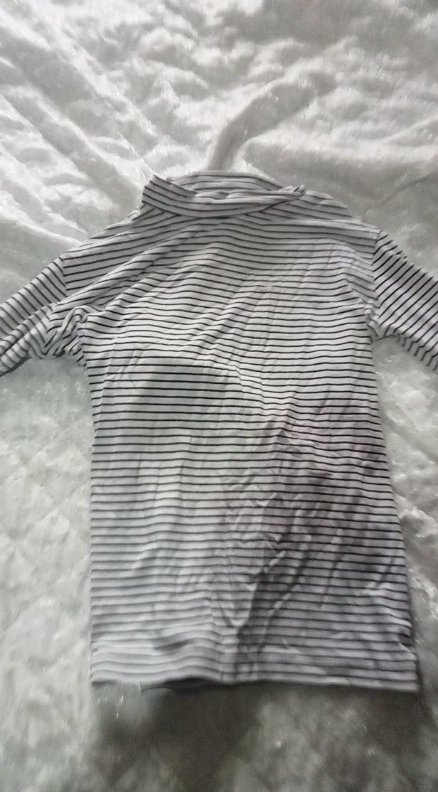 Çizgili Boğazlı Hamile Uzun Kollu Tişört - Görsel 2