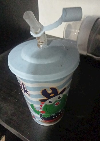 Renkli Çocuk Pipetli Bardak - Görsel 2