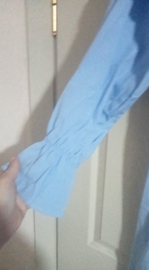 Mavi Keten Kadın Uzun Elbise - Görsel 5