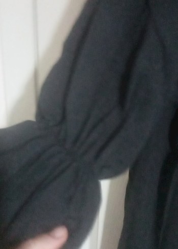 Siyah Uzun Kollu Fırfırlı Kadın Elbise - Görsel 5