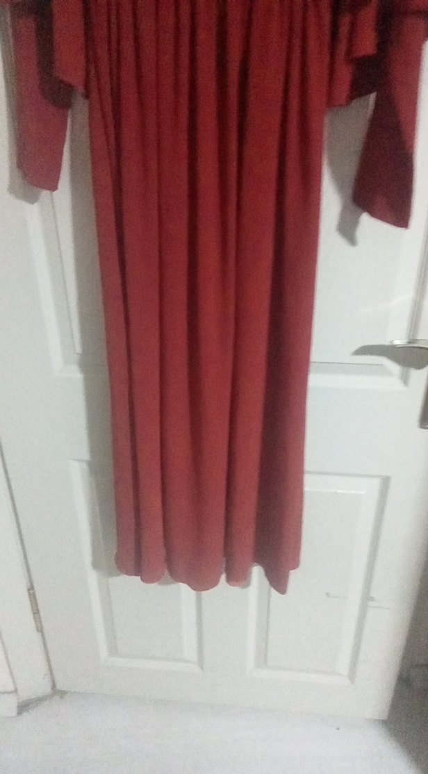 Bordo Uzun Kollu Bohem Kadın Elbise - Görsel 3