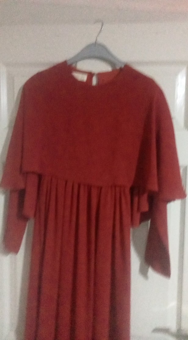 Bordo Uzun Kollu Bohem Kadın Elbise - Görsel 2